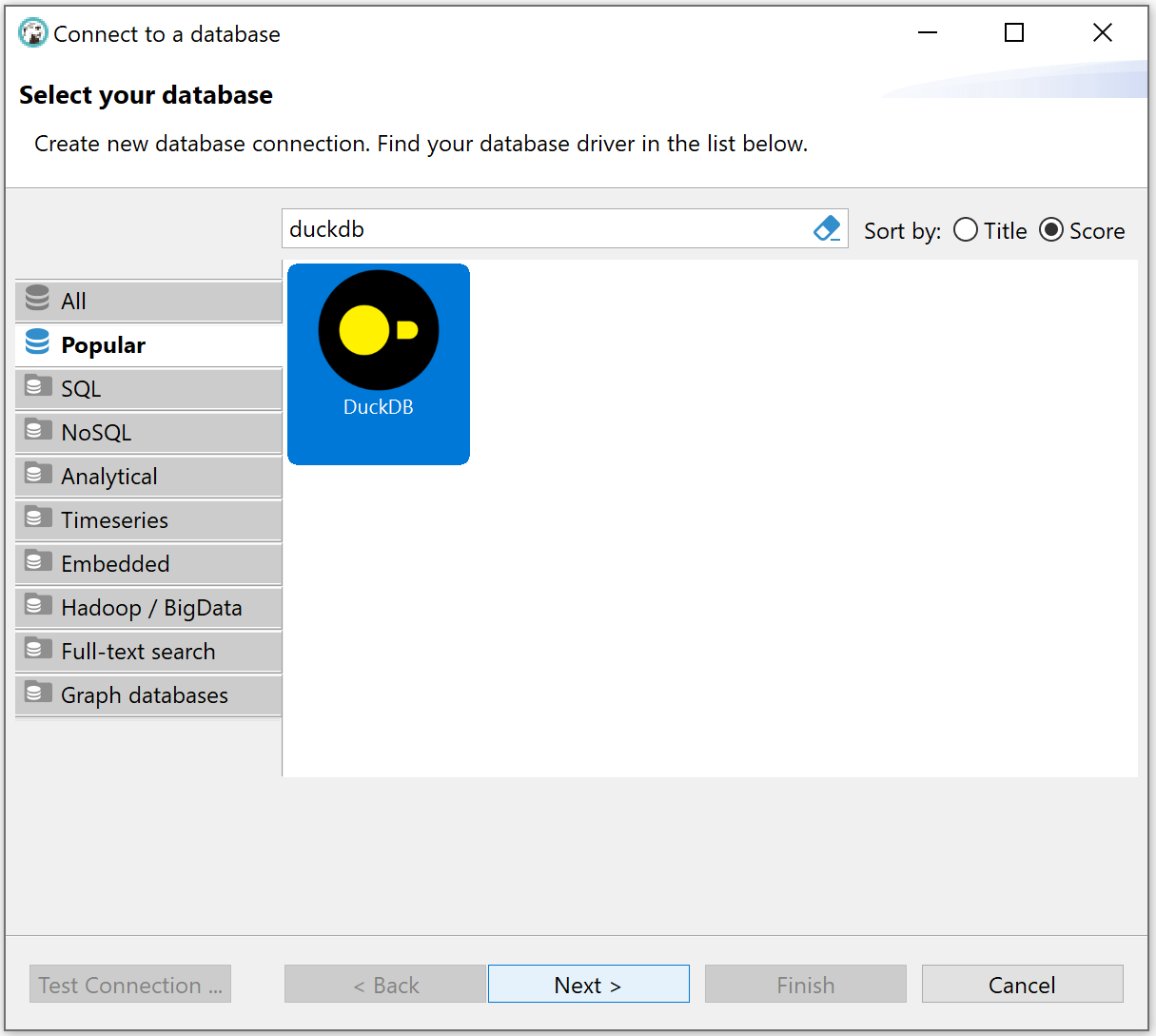 DBeaver Select Database Driver DBeaver Select Database Driver